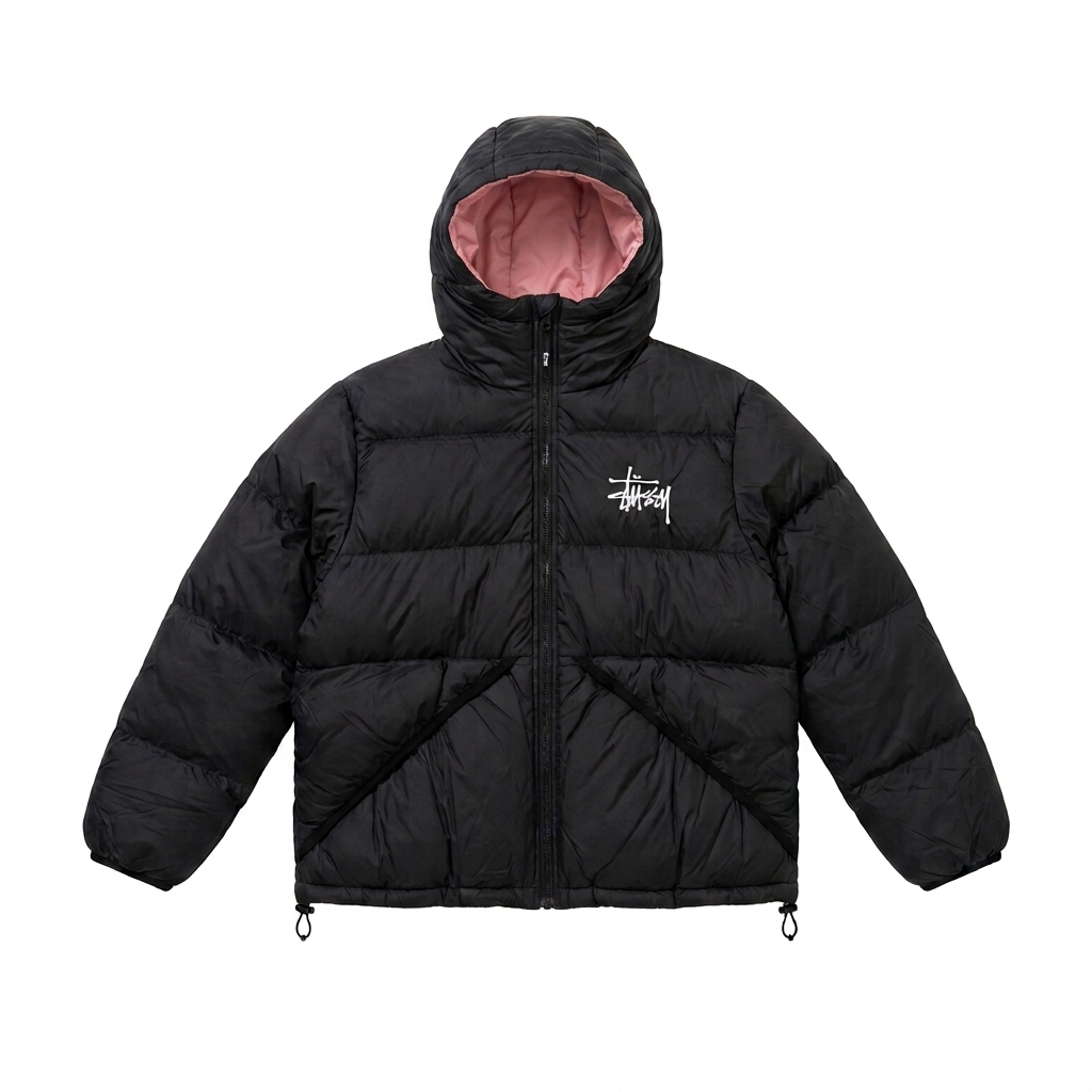 STUSSY HOODED PUFFER JACKET