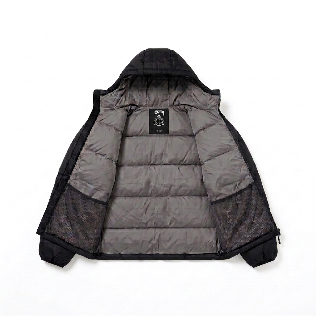 STUSSY HOODED PUFFER JACKET