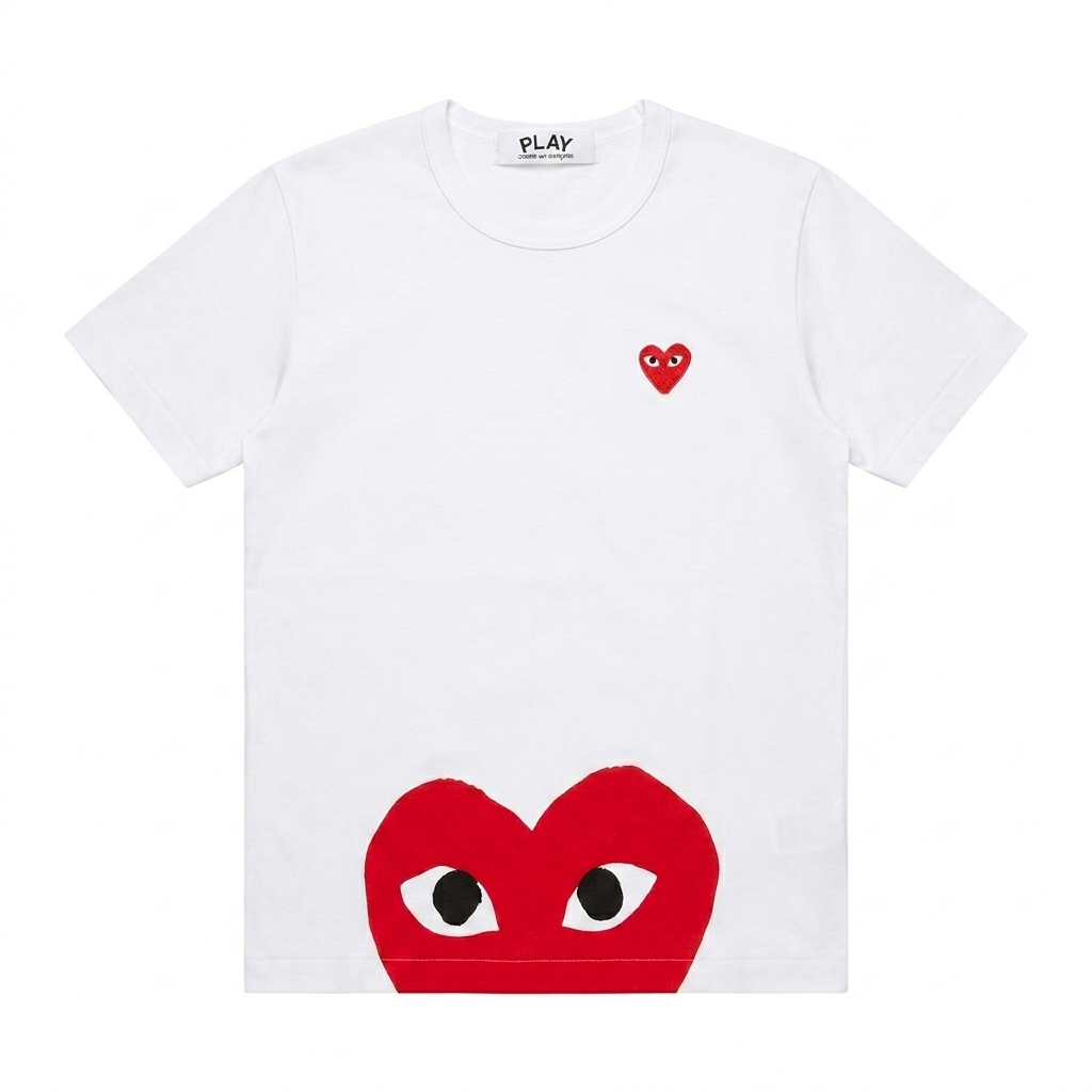 COMME DES GARÇONS RED HALF HEART | T-SHIRT