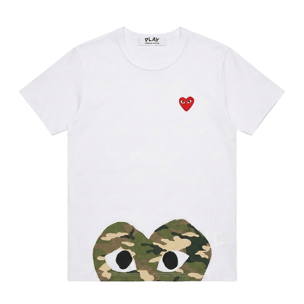 COMME DES GARÇONS CAMO HALF HEART | T-SHIRT