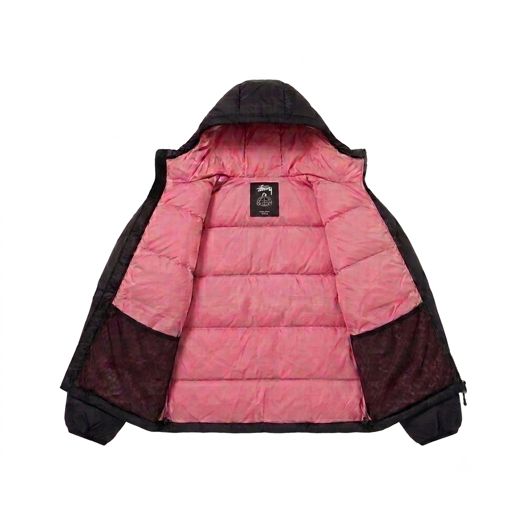 STUSSY HOODED PUFFER JACKET
