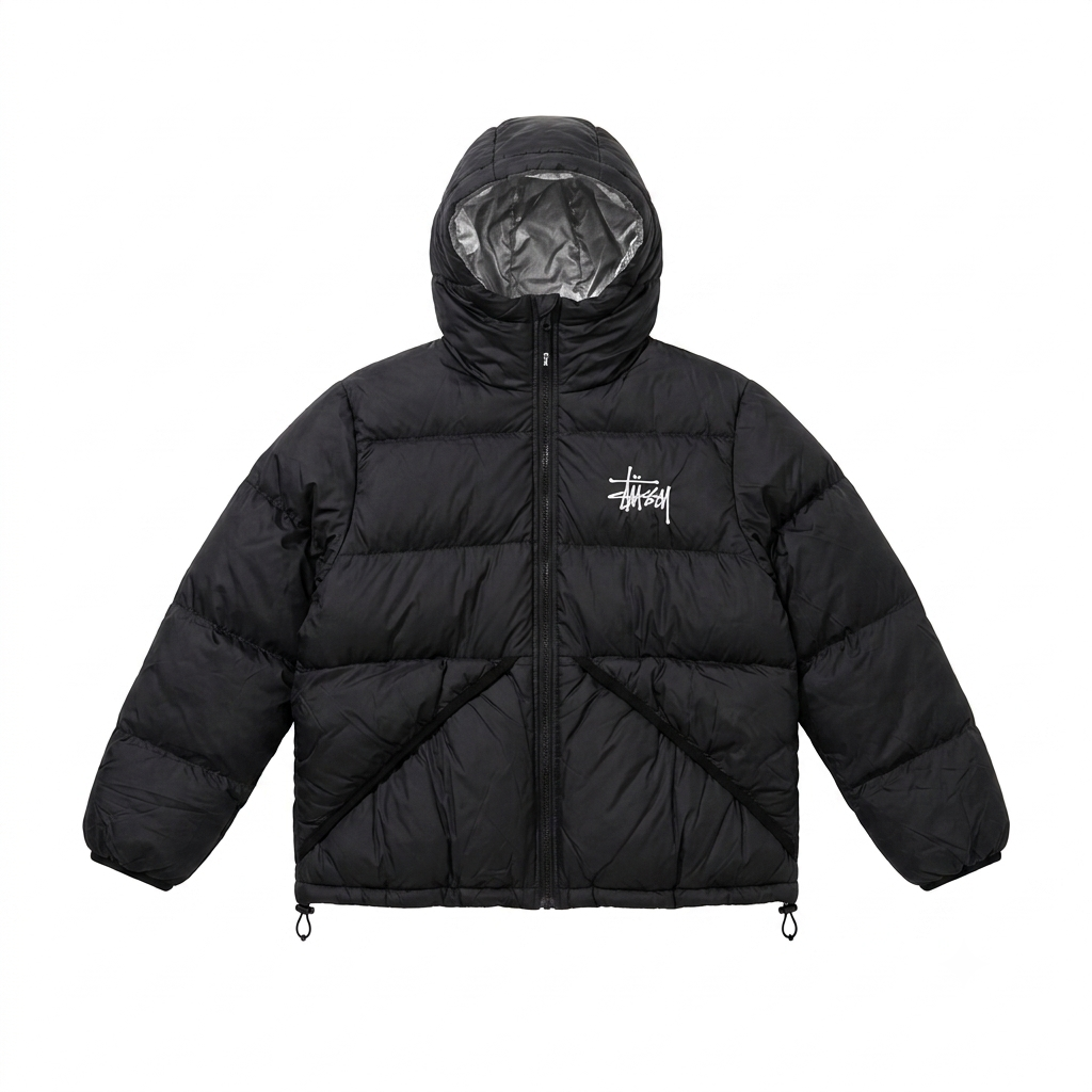 STUSSY HOODED PUFFER JACKET